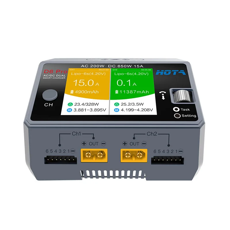 HOTA D6 Pro AC 200w DC 2x325w  - Hota D6 Pro Dual Lipo Charger review and price